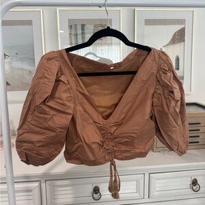 Johanna Ortiz Burnt orange/tan top